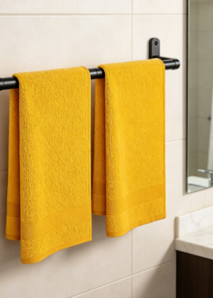 Matte Black Rust-Resistant Towel Rack — Space-Saving Wall Mount