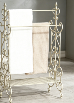 3-Tier Freestanding Towel Rack (Vintage White Finish)