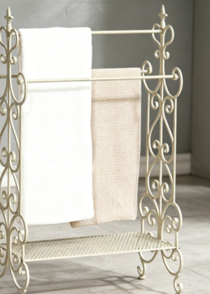 3-Tier Freestanding Towel Rack (Vintage White Finish)